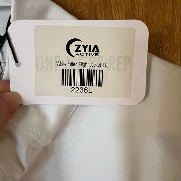 Zyia Active White Fitted Flight Jacket size L - Picture 3 of 3